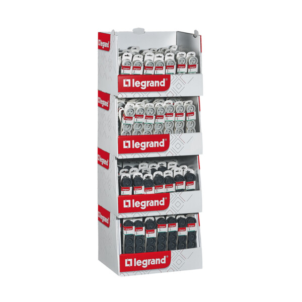 Box standard - multiprise 30 x 3x 2p+t et 24 x 5xp+t 16a - inter on/off - b/n - Legrand - 300032