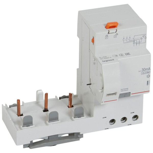 Bloc différentiel adaptable dx³ - à vis - 3p - 400 v~ - 63 a - type hpi - 30 ma - Legrand - 410605