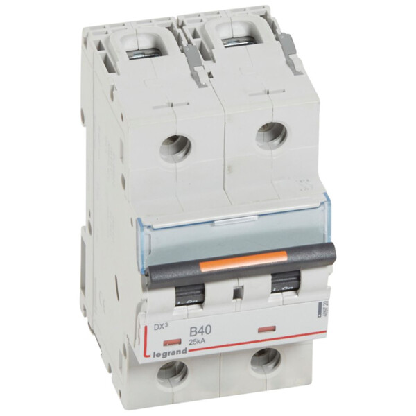 Disjoncteur dx³-vis/vis-2p-230/400v~-40a-25ka-courbe b-prot.départ-peigne hx³ trad 2p - Legrand - 409720