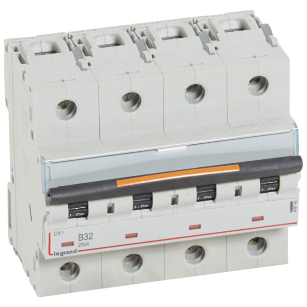 Disjoncteur dx³-vis/vis-4p-400v~-32a-25ka-courbe b-prot.départ-peigne hx³ trad 4p - Legrand - 409745