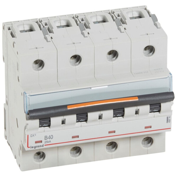 Disjoncteur dx³-vis/vis-4p-400v~-40a-25ka-courbe b-prot.départ-peigne hx³ trad 4p - Legrand - 409746