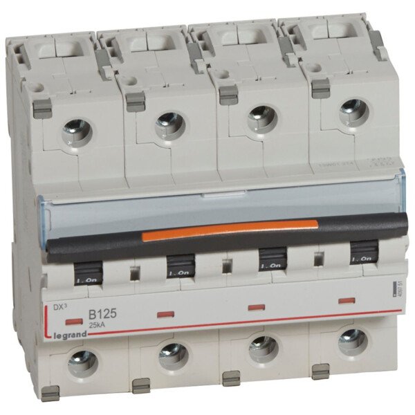 Disjoncteur dx³-vis/vis-4p-400v~-125a-25ka-courbe b-prot.départ-peigne hx³ trad 4p - Legrand - 409751