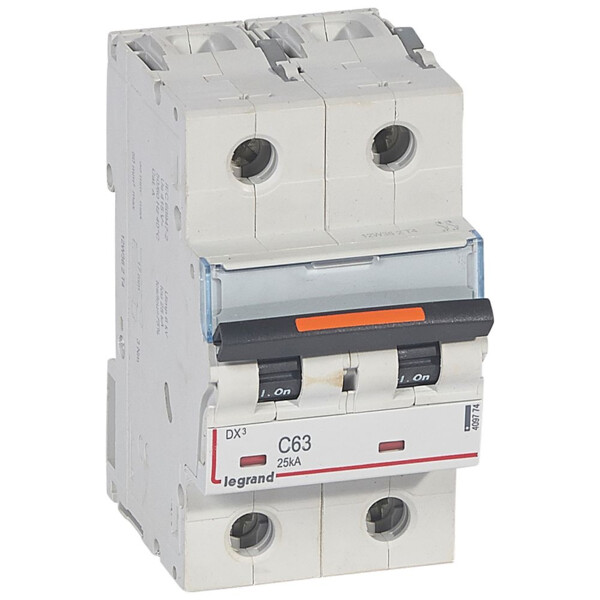 Disjoncteur dx³-vis/vis-2p-230/400v~-63a-25ka-courbe c-protect départ - Legrand - 409774