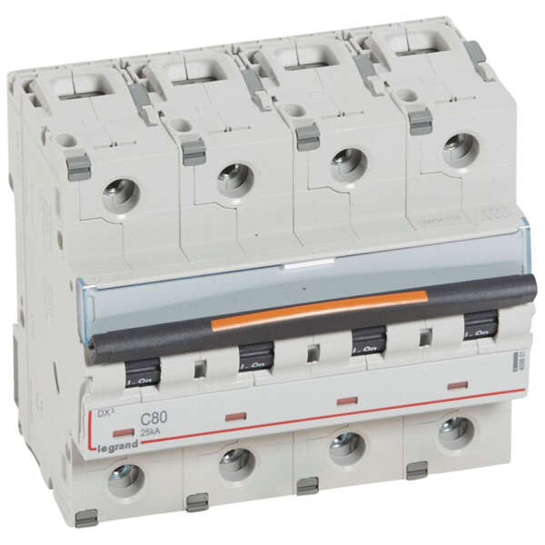 Disjoncteur dx³-vis/vis-4p-400v~-80a-25ka-courbe c-protect départ - Legrand - 409801