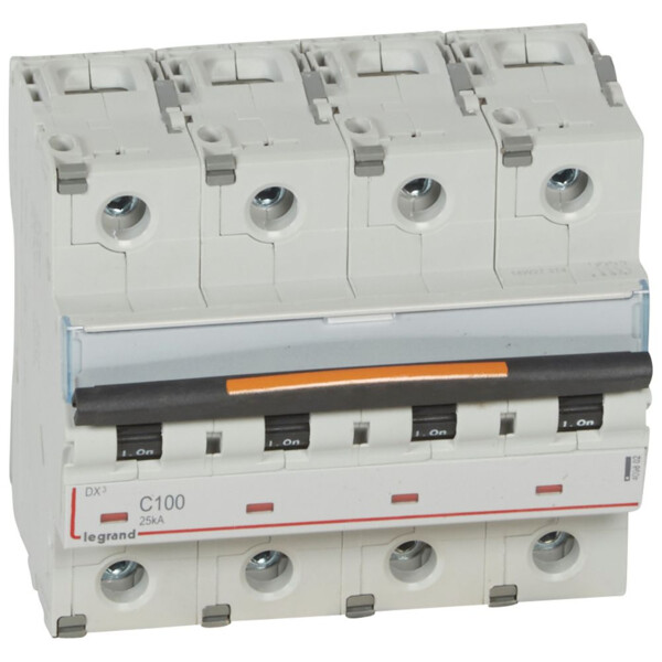 Disjoncteur dx³-vis/vis-4p-400v~-100a-25ka-courbe c-protect départ - Legrand - 409802