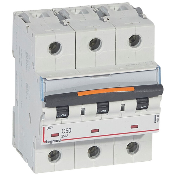 Disjoncteur dx³-vis/vis-3p-400v~-50a-25ka-courbe c-protect départ - Legrand - 409786
