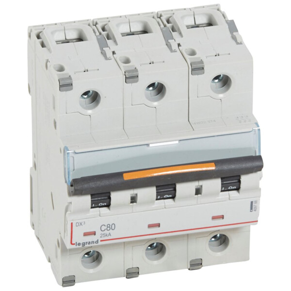 Disjoncteur dx³-vis/vis-3p-400v~-80a-25ka-courbe c-protect départ - Legrand - 409788