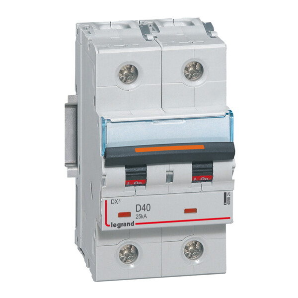 Disjoncteur dx³-vis/vis-2p-230/400v~-40a-25ka-courbe d-prot.départ-peigne hx³ trad 2p - Legrand - 409824