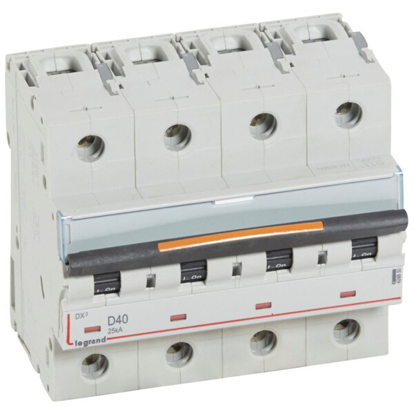 Disjoncteur dx³-vis/vis-4p-400v~-40a-25ka-courbe d-prot.départ-peigne hx³ trad 4p - Legrand - 409850
