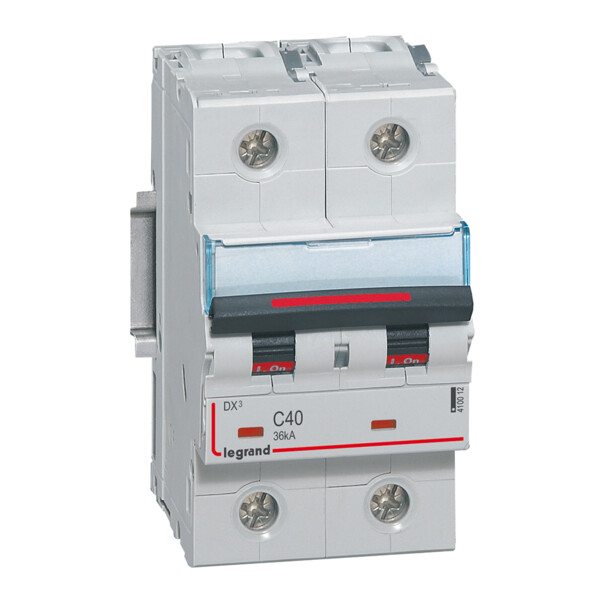 Disjoncteur magnéto-thermique dx³ - 2p - 40 a - 36 ka - courbe c - Legrand - 410012
