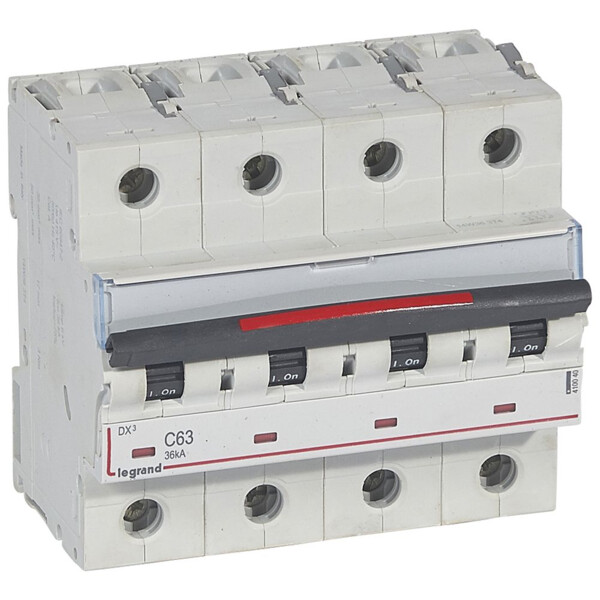 Disjoncteur magnéto-thermique dx³ - 4p - 63 a - 36 ka - courbe c - Legrand - 410040
