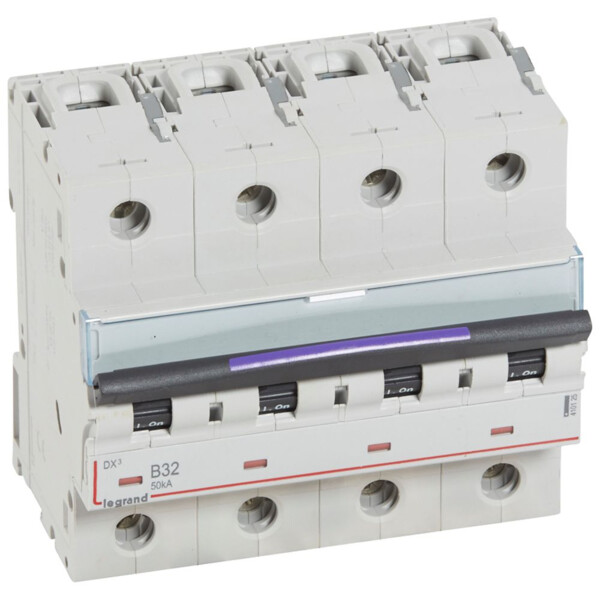 Disjoncteur magnéto-thermique dx³ - 4p - 32 a - 50 ka - courbe b - Legrand - 410125