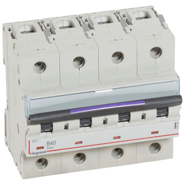 Disjoncteur magnéto-thermique dx³ - 4p - 40 a - 50 ka - courbe b - Legrand - 410126