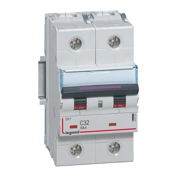 Disjoncteur magnéto-thermique dx³ - 2p - 32 a - 50 ka - courbe c - Legrand - 410151
