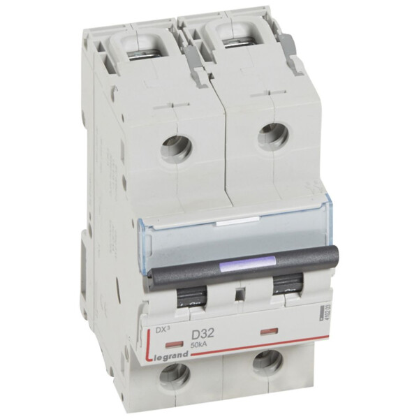 Disjoncteur magnéto-thermique dx³ - 2p - 32 a - 50 ka - courbe d - Legrand - 410203