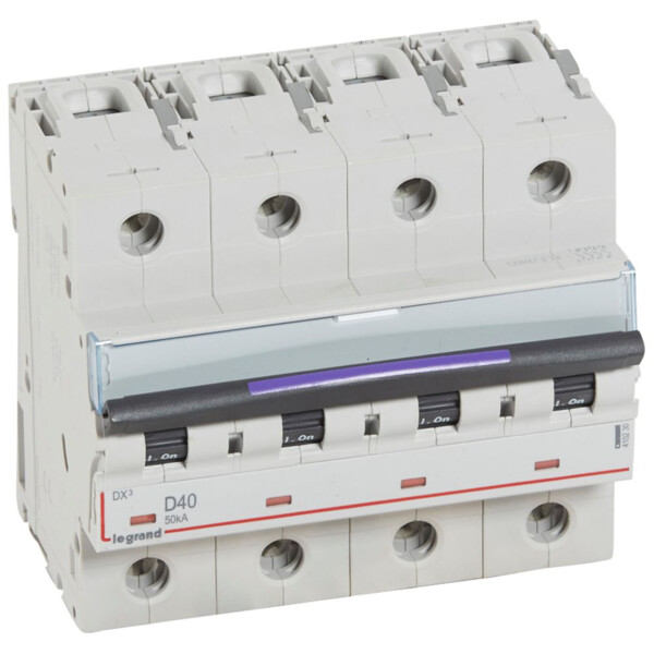 Disjoncteur magnéto-thermique dx³ - 4p - 40 a - 50 ka - courbe d - Legrand - 410230