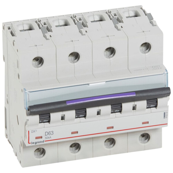 Disjoncteur magnéto-thermique dx³ - 4p - 63 a - 50 ka - courbe d - Legrand - 410232