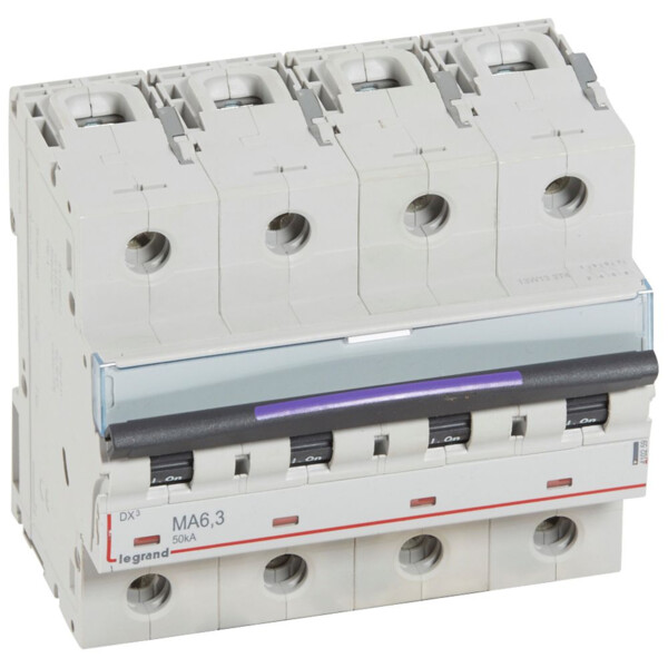 Disjoncteur magnétique seul dx³-ma - 4p - 6,3 a - 50 ka - courbe ma - Legrand - 410259