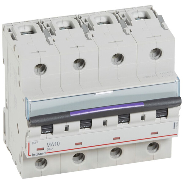 Disjoncteur magnétique seul dx³-ma - 4p - 10 a - 50 ka - courbe ma - Legrand - 410260
