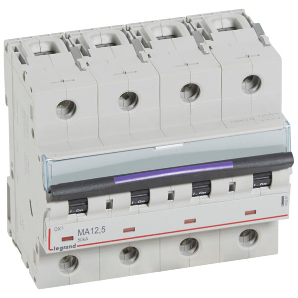 Disjoncteur magnétique seul dx³-ma - 4p - 12,5 a - 50 ka - courbe ma - Legrand - 410261