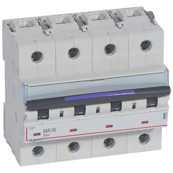 Disjoncteur magnétique seul dx³-ma - 4p - 16 a - 50 ka - courbe ma - Legrand - 410262