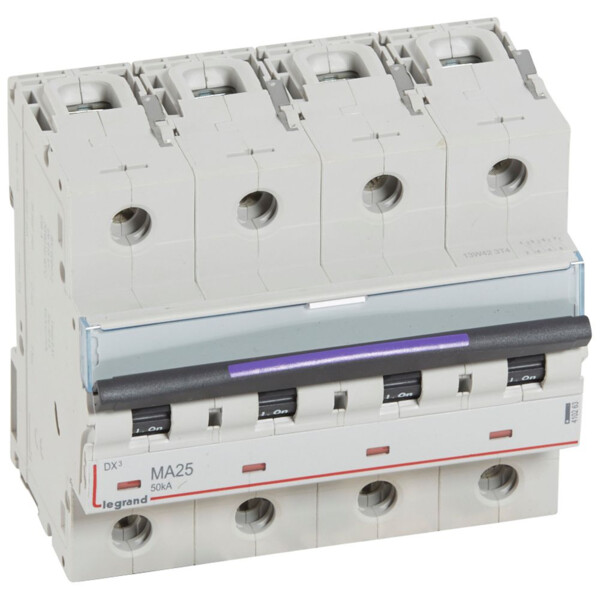 Disjoncteur magnétique seul dx³-ma - 4p - 25 a - 50 ka - courbe ma - Legrand - 410263