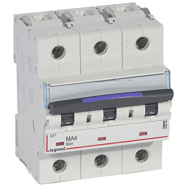Disjoncteur magnétique seul dx³-ma - 3p - 4 a - 50 ka - courbe ma - Legrand - 410248