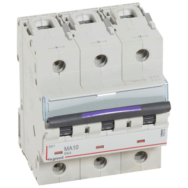 Disjoncteur magnétique seul dx³-ma - 3p - 10 a - 50 ka - courbe ma - Legrand - 410250