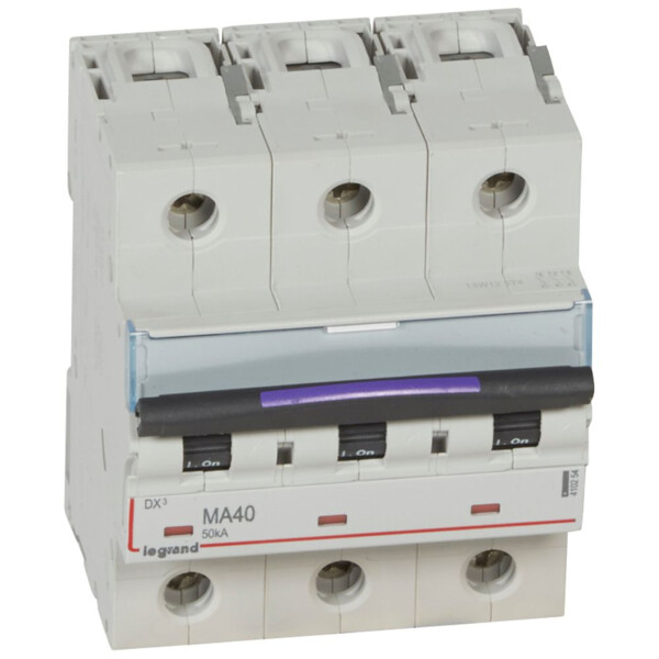 Disjoncteur magnétique seul dx³-ma - 3p - 40 a - 50 ka - courbe ma - Legrand - 410254