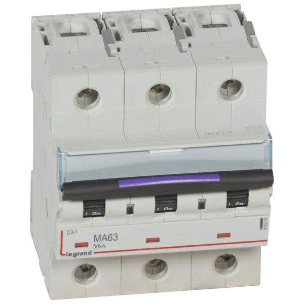 Disjoncteur magnétique seul dx³-ma - 3p - 63 a - 50 ka - courbe ma - Legrand - 410255