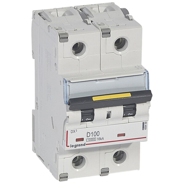 Disjoncteur dx³ 10000-vis/vis-2p-230/400v~-100a-16ka-courbe d-protect départ - Legrand - 409459