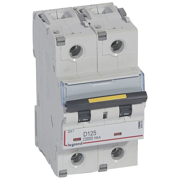 Disjoncteur dx³ 10000-vis/vis-2p-230/400v~-125a-16ka-courbe d-protect départ - Legrand - 409460