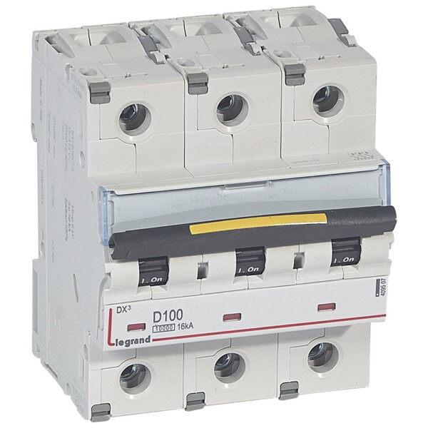 Disjoncteur dx³ 10000-vis/vis-3p-400v~-100a-16ka-courbe d-protect départ - Legrand - 409507