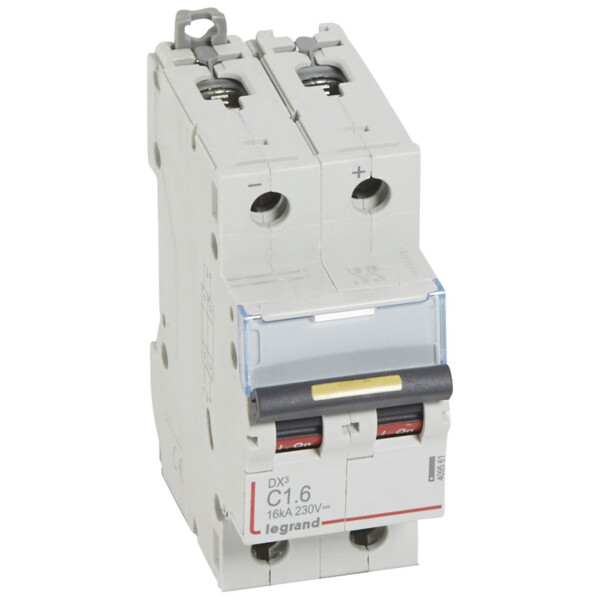 Disjoncteur DX³ 10000 - vis/vis - courant continu - 1,6A - courbe C - protect départ - Legrand - 409561