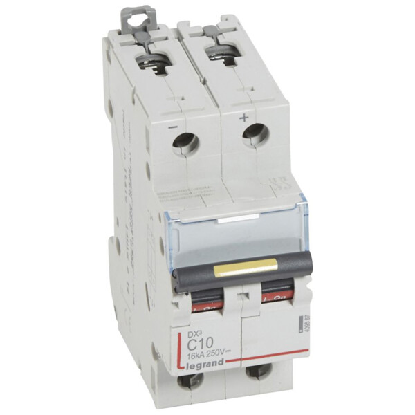 Disjoncteur DX³ 10000 - vis/vis - courant continu - 10A - courbe C - protect départ - Legrand - 409567