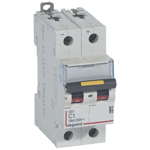 Disjoncteur DX³ 10000 - vis/vis - courant continu - 1A - courbe C - protect départ - Legrand - 409560