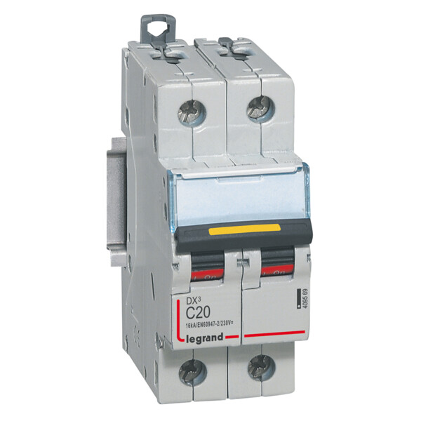 Disjoncteur DX³ 10000 - vis/vis - courant continu - 20A - courbe C - protect départ - Legrand - 409569