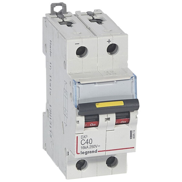 Disjoncteur DX³ 10000 - vis/vis - courant continu - 40A - courbe C - protect départ - Legrand - 409572