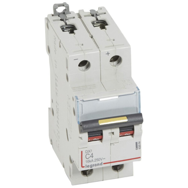 Disjoncteur DX³ 10000 - vis/vis - courant continu - 4A - courbe C - protect départ - Legrand - 409564