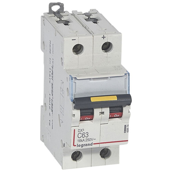 Disjoncteur DX³ 10000 - vis/vis - courant continu - 63A - courbe C - protect départ - Legrand - 409574