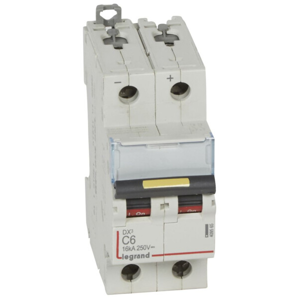 Disjoncteur DX³ 10000 - vis/vis - courant continu - 6A - courbe C - protect départ - Legrand - 409565
