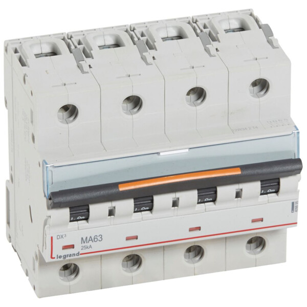 Disjoncteur dx³ ma-vis/vis-4p-400v~-63a-25ka-magnétique seul-protect départ - Legrand - 409895