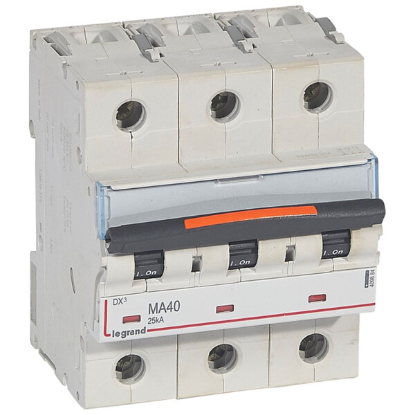 Disjoncteur dx³ ma-vis/vis-3p-400v~-40a-25ka-magnétique seul-protect départ - Legrand - 409884