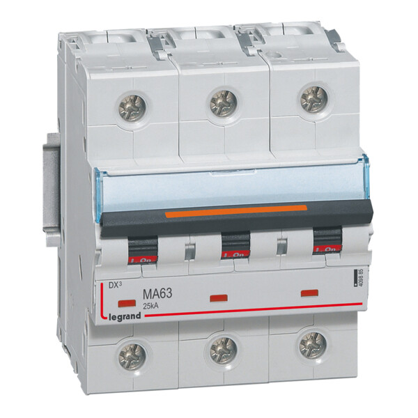 Disjoncteur dx³ ma-vis/vis-3p-400v~-63a-25ka-magnétique seul-protect départ - Legrand - 409885