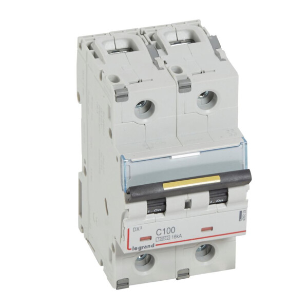 Disjoncteur dx³ 10000-vis/vis-2p-230/400v~-100a-16ka-courbe c-protect départ - Legrand - 409229