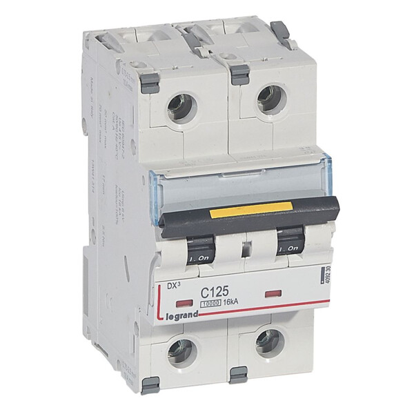Disjoncteur dx³ 10000-vis/vis-2p-230/400v~-125a-16ka-courbe c-protect départ - Legrand - 409230