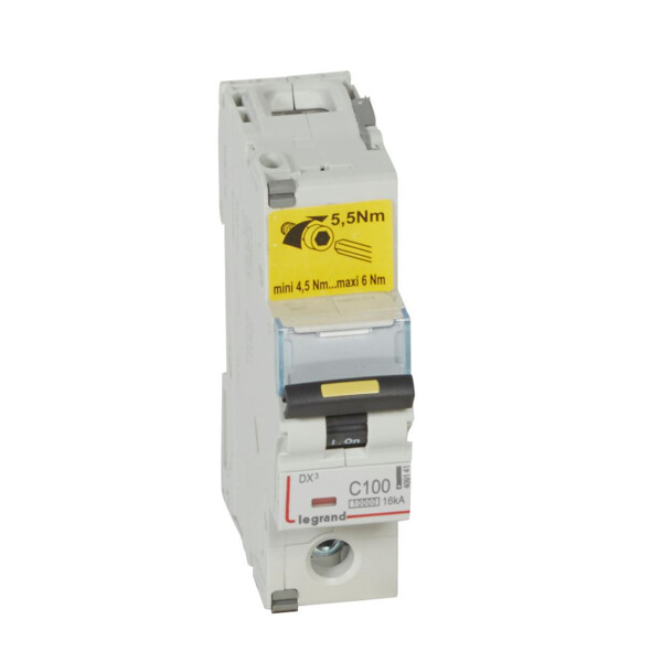 Disjoncteur dx³ 10000-vis/vis-1p-230/400v~-100a-16ka-courbe c-protect départ - Legrand - 409141