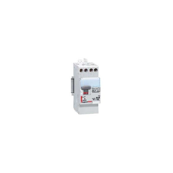 Interrupteur différentiel DX Lexic à vis - 2P - 230 V~ - 25 A - type AC - 30 mA - départ haut - Legrand - 008689