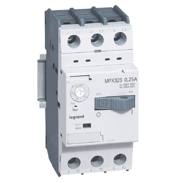 Disjoncteur moteur magnéto-thermique mpx³ 32s - 0,25 a - 100 ka - Legrand - 417301