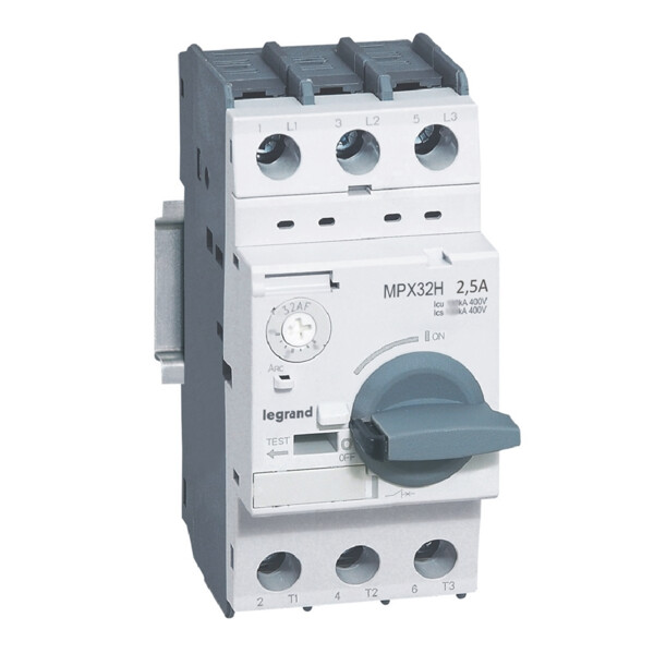 Disjoncteur moteur magnéto-thermique mpx³ 32h - 2,5 a - 100 ka - Legrand - 417326